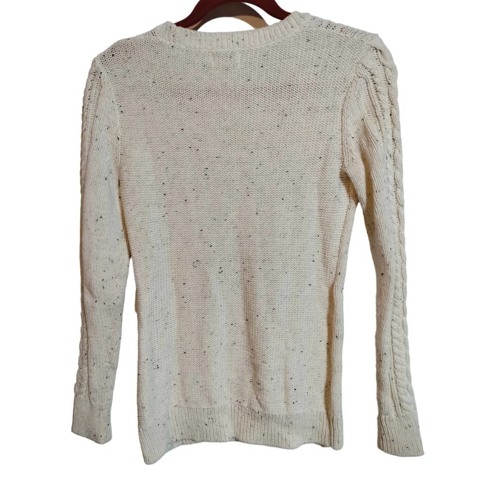 Old Navy cream color cable knit sweater woman small long sleeve - Picture 5 of 9